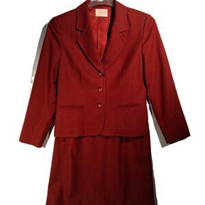 PENDLETON WOOL SUIT  6-8  Red  Blazer/Jkt & Skirt  Made USA Vintage Classic  EXC